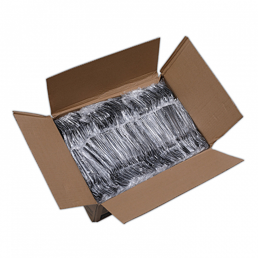 Heavyweight Wrapped Polystyrene Cutlery, Fork, Plastic, Black, 1,000/Carton (FORKHWPSBIW)