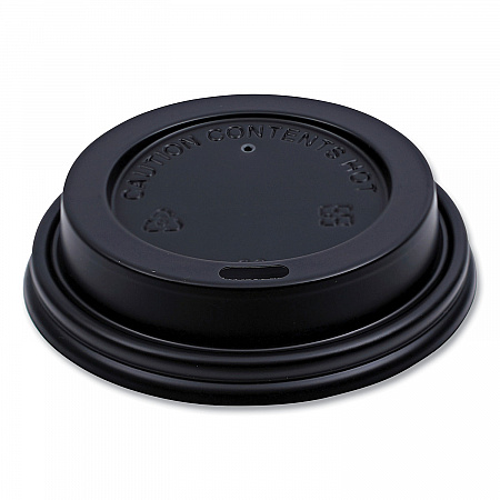Hot Cup Lids, Fits 8 oz Hot Cup, Plastic, Black, 1,000/Carton (HOTBL8)