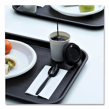 Hot Cup Lids, Fits 8 oz Hot Cup, Plastic, Black, 1,000/Carton (HOTBL8)