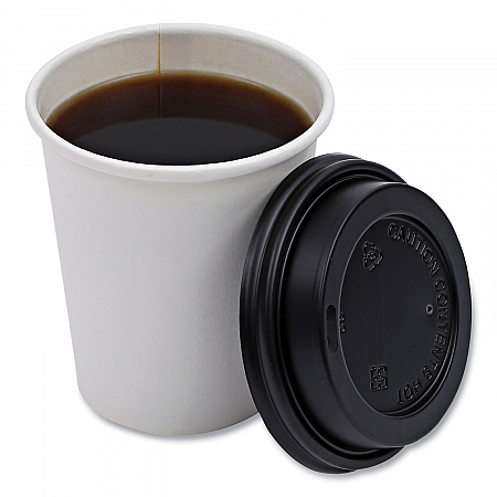 Hot Cup Lids, Fits 8 oz Hot Cup, Plastic, Black, 1,000/Carton (HOTBL8)