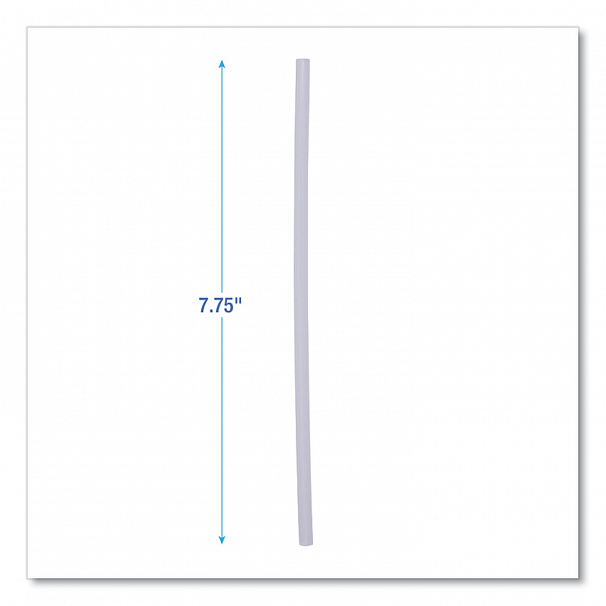 Jumbo Straws, Unwrapped, 7.75", Plastic, Translucent, 250/Pack, 50 Packs/Carton (JSTU775T50)