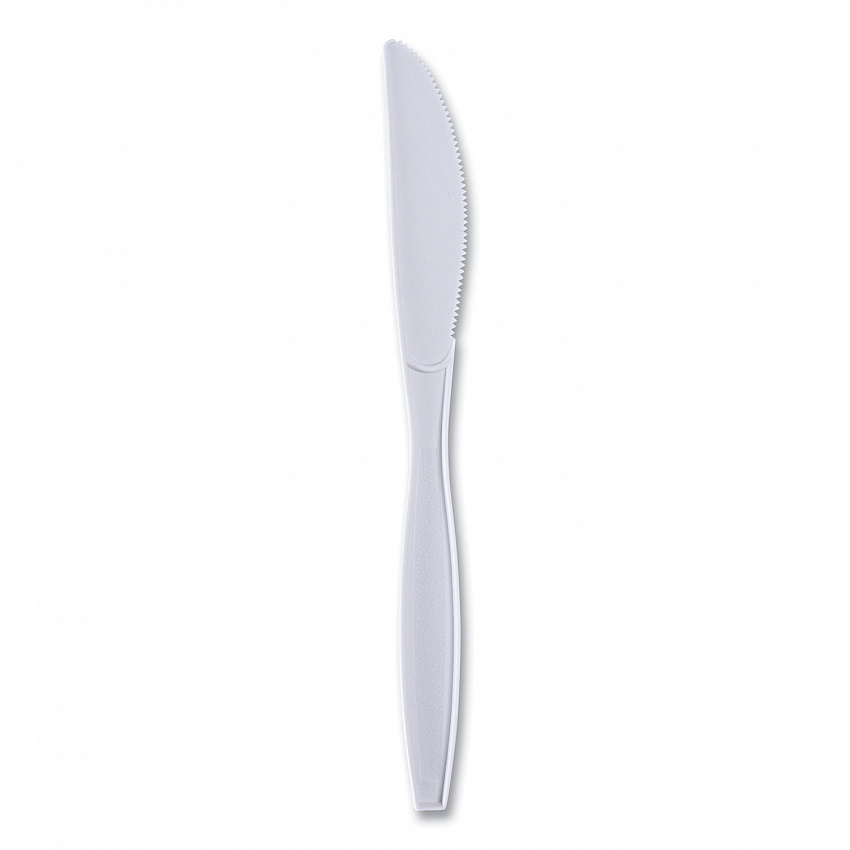 Heavyweight Wrapped Polypropylene Cutlery, Knife, Plastic, White, 1,000/Carton (KNIHWPPWIW)