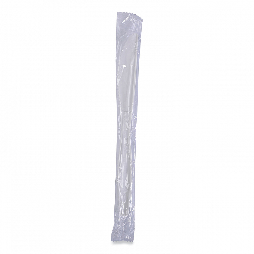 Heavyweight Wrapped Polypropylene Cutlery, Knife, Plastic, White, 1,000/Carton (KNIHWPPWIW)