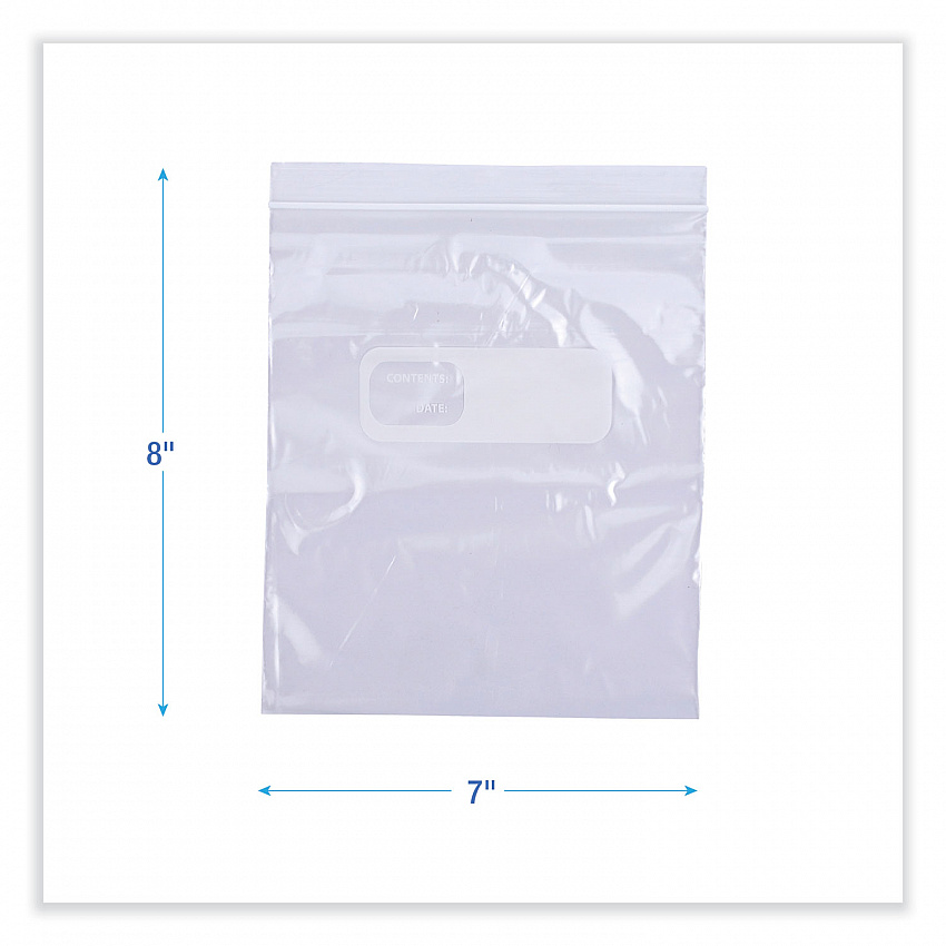 Reclosable Food Storage Bags, Quart, 7" x 8", Clear, 500/Box (QUARTBAG)
