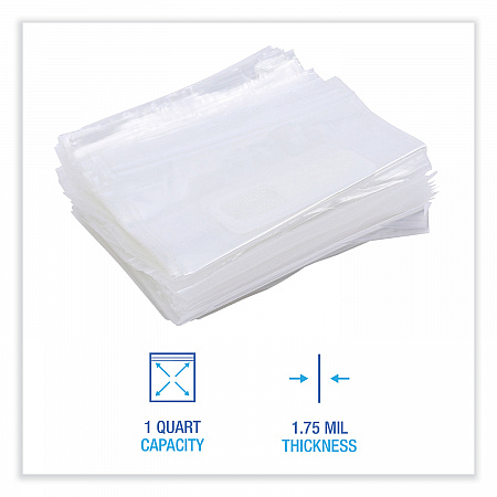 Reclosable Food Storage Bags, Quart, 7