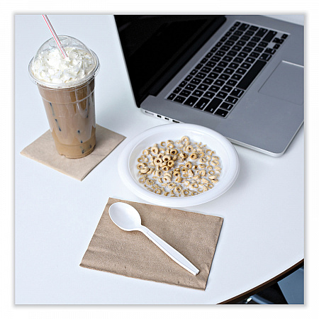 Heavyweight Wrapped Polypropylene Cutlery, Soup Spoon, Plastic, White, 1,000/Carton (SSHWPPWIW)