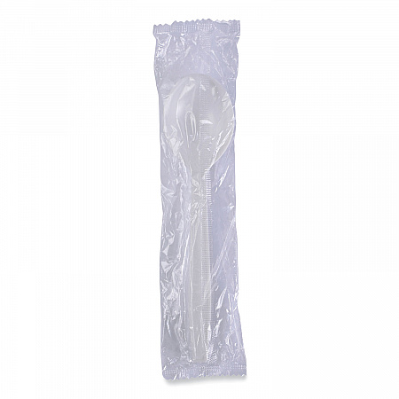 Heavyweight Wrapped Polypropylene Cutlery, Soup Spoon, Plastic, White, 1,000/Carton (SSHWPPWIW)