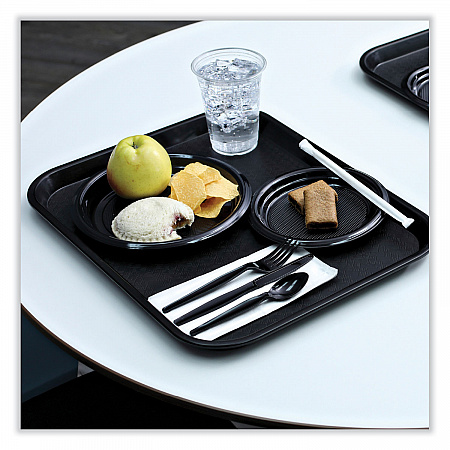 Heavyweight Wrapped Polystyrene Cutlery, Spoon, Plastic, Black, 1,000/Carton (TSHWPSBIW)