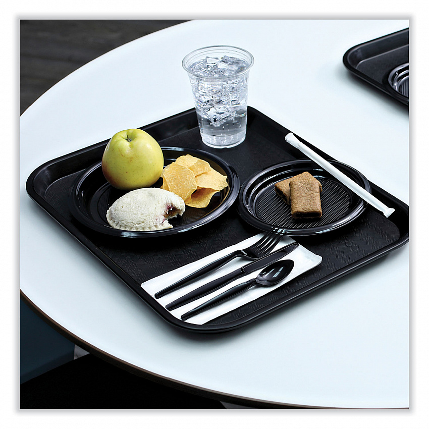 Heavyweight Wrapped Polystyrene Cutlery, Spoon, Plastic, Black, 1,000/Carton (TSHWPSBIW)