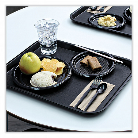 Heavyweight Wrapped Polystyrene Cutlery, Spoon, Plastic, Black, 1,000/Carton (TSHWPSBIW)