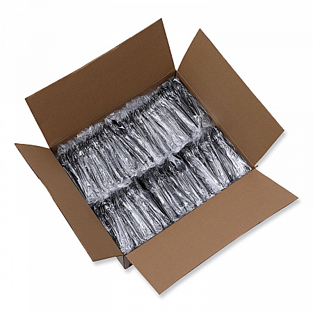 Heavyweight Wrapped Polystyrene Cutlery, Spoon, Plastic, Black, 1,000/Carton (TSHWPSBIW)