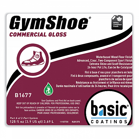 GymShoe Gloss Sport Finish, 1 gal Bottle, 4/Carton (B16774312)