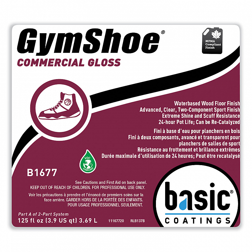 GymShoe Gloss Sport Finish, 1 gal Bottle, 4/Carton (B16774312)