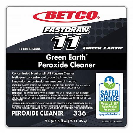 Green Earth FastDraw Peroxide Cleaner, Fresh Mint Scent, 2 L Bottle, 4/Carton (3364700)