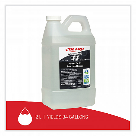 Green Earth FastDraw Peroxide Cleaner, Fresh Mint Scent, 2 L Bottle, 4/Carton (3364700)
