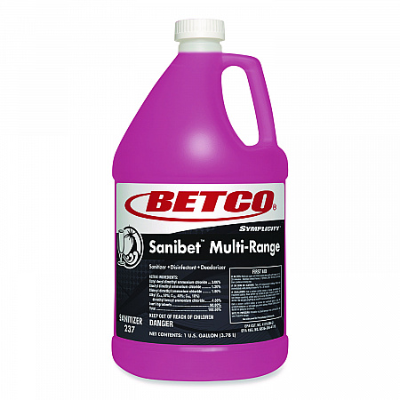 Symplicity Sanibet Multi-Range Sanitizer Disinfectant Deodorizer, 1 gal Bottle, 4/Carton (2370400)