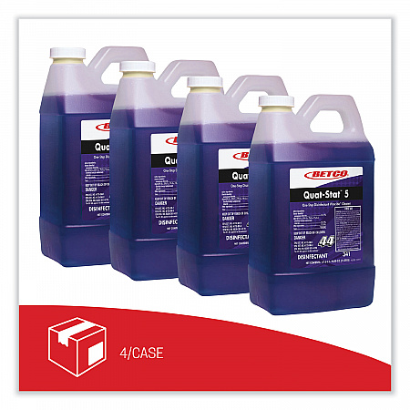 Quat-Stat 5 FastDraw Disinfectant, Lavender Scent, 2 L Bottle, 4/Carton (3414700)