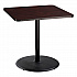 Cafe Table, 36w x 36d x 36h, Square Top/Round Base, Mahogany Top, Black Base (CT33636RC1MY)