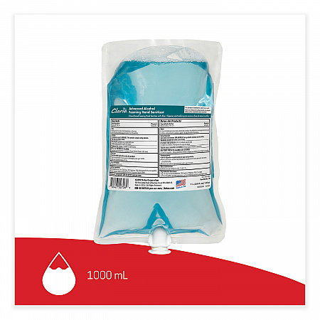 Clario C3 Advanced Alcohol Foaming Sanitizer, 1,000 mL Bag, Citrus Scent, 6/Carton (7952900)