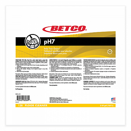 pH7 Floor Cleaner, Lemon Scent, 5 gal Bag-in-Box (138B500)