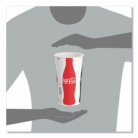 Double Sided Poly (DSP) Paper Cold Cups, 44 oz, Coca-Cola Design, 500/Carton (TPH445105820)