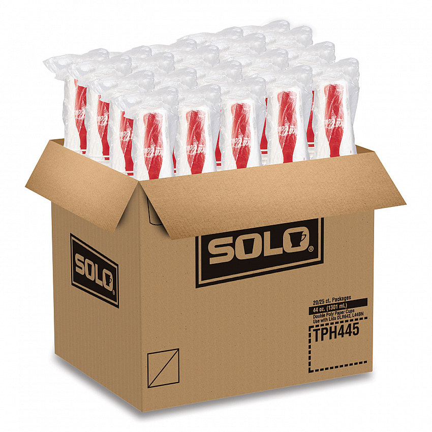 Double Sided Poly (DSP) Paper Cold Cups, 44 oz, Coca-Cola Design, 500/Carton (TPH445105820)