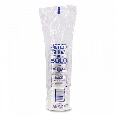Sundae Cups, 3.5 oz, Plastic, Clear, 50/Bag, 20 Bags/Carton (SD35)
