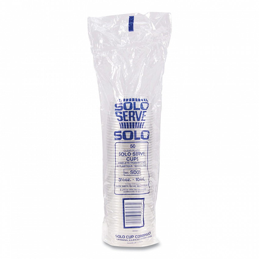 Sundae Cups, 3.5 oz, Plastic, Clear, 50/Bag, 20 Bags/Carton (SD35)