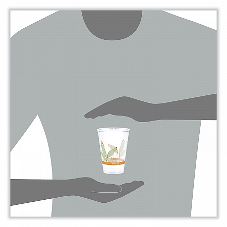 Bare Eco-Forward RPET Cold Cups, ProPlanet Seal, 10 oz, Plastic, Leaf Design, 1,000/Carton (RTP10DBARE)
