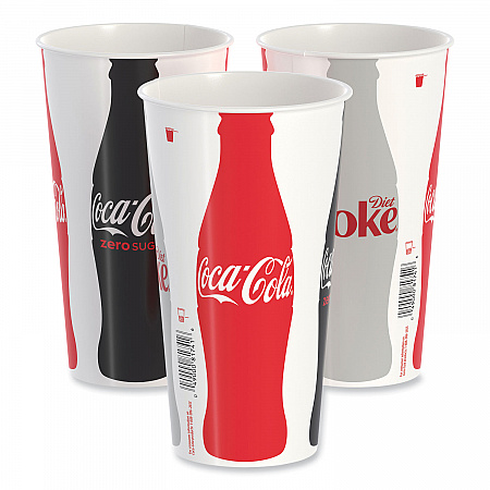Double Sided Poly Paper Cold Cups, 28 oz to 32 oz, Coca-Cola Design, 40/Pack, 12 Packs/Carton (RN32CB)