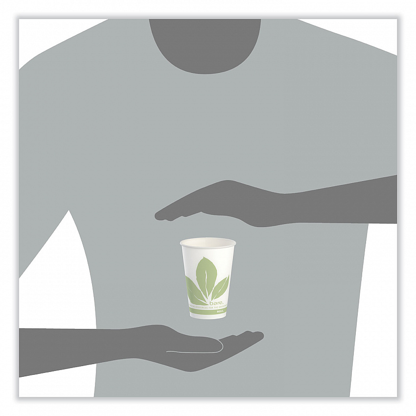 Bare Eco-Forward Paper Cold Cups, ProPlanet Seal, 7 oz, Green/White, 100/Sleeve, 20 Sleeves/Carton (R7BBBB)