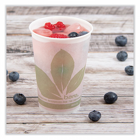 Bare Eco-Forward Paper Cold Cups, ProPlanet Seal, 7 oz, Green/White, 100/Sleeve, 20 Sleeves/Carton (R7BBBB)