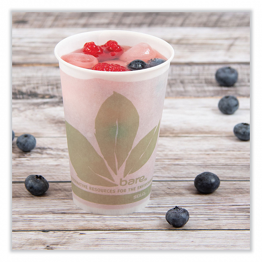 Bare Eco-Forward Paper Cold Cups, ProPlanet Seal, 7 oz, Green/White, 100/Sleeve, 20 Sleeves/Carton (R7BBBB)