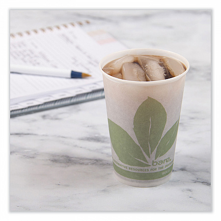Bare Eco-Forward Paper Cold Cups, ProPlanet Seal, 7 oz, Green/White, 100/Sleeve, 20 Sleeves/Carton (R7BBBB)