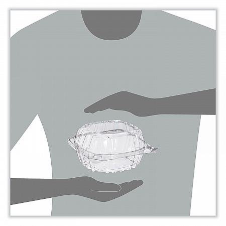 ClearSeal Hinged-Lid Plastic Containers, 5.86 x 3.11, Clear, Plastic, 500/Carton (PET57PST1)