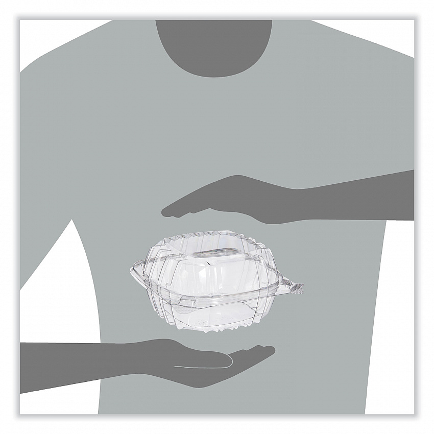 ClearSeal Hinged-Lid Plastic Containers, 5.86 x 3.11, Clear, Plastic, 500/Carton (PET57PST1)