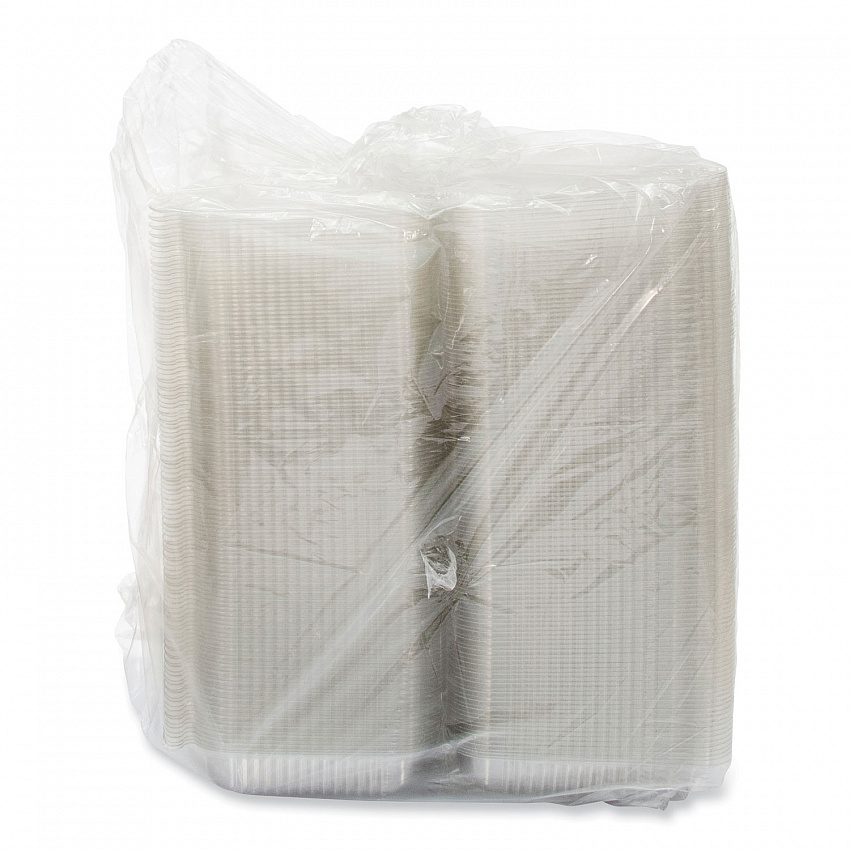 StayLock Clear Hinged Lid Containers, 6.8 x 9.4 x 2.6, Clear, Plastic, 125/Pack, 2 Packs/Carton (PET32UT1)