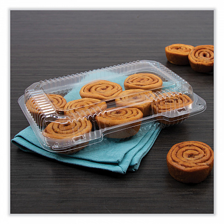 StayLock Clear Hinged Lid Containers, 6.8 x 9.4 x 2.6, Clear, Plastic, 125/Pack, 2 Packs/Carton (PET32UT1)