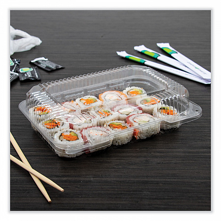 StayLock Clear Hinged Lid Containers, 6.8 x 9.4 x 2.6, Clear, Plastic, 125/Pack, 2 Packs/Carton (PET32UT1)