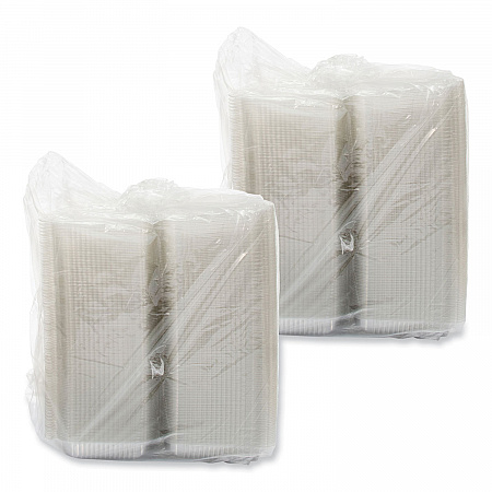 StayLock Clear Hinged Lid Containers, 6.8 x 9.4 x 2.6, Clear, Plastic, 125/Pack, 2 Packs/Carton (PET32UT1)
