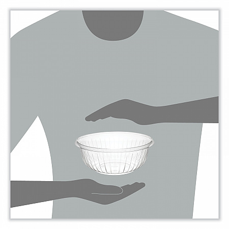 PresentaBowls Clear Bowls, 32 oz, Plastic, 63/Bag, 4 Bags/Carton, 252 Bowls/Carton (PET32B)