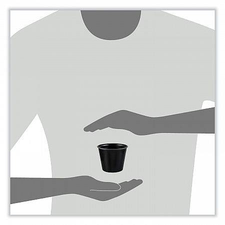 Portion Containers, 5.5 oz, Plastic, Black, 250/Bag, 10 Bags/Carton (P550BLK)
