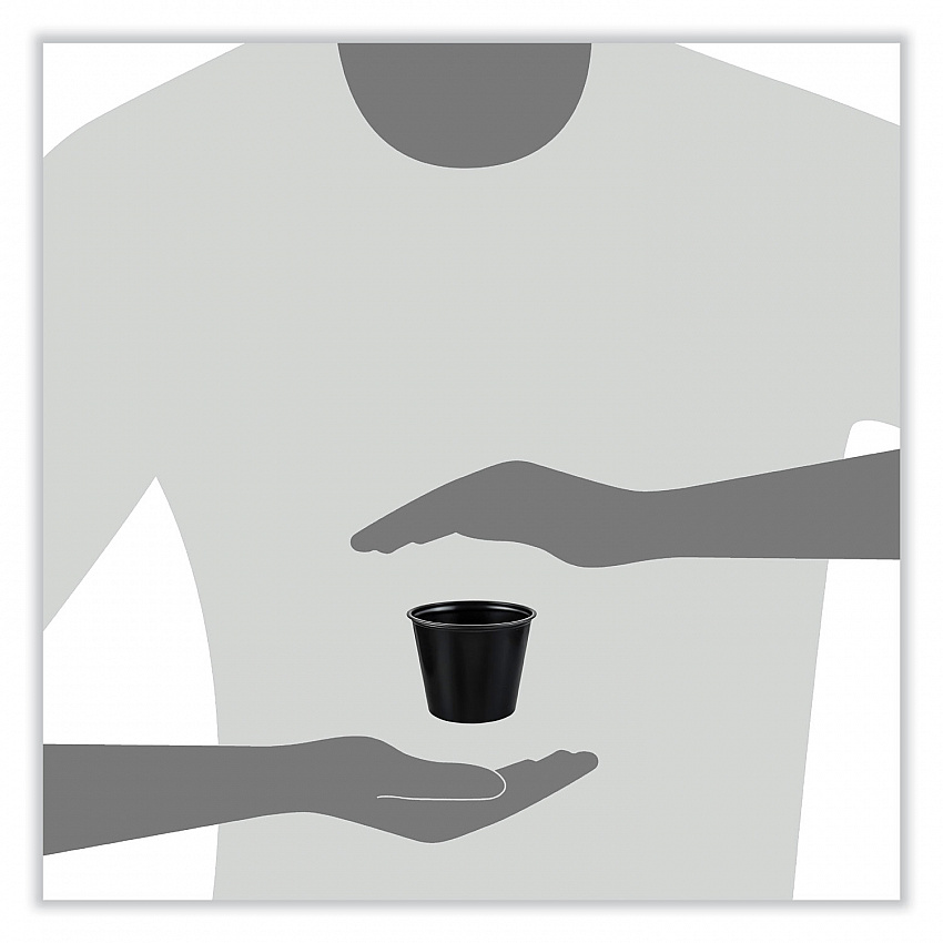 Portion Containers, 5.5 oz, Plastic, Black, 250/Bag, 10 Bags/Carton (P550BLK)