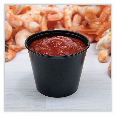 Portion Containers, 5.5 oz, Plastic, Black, 250/Bag, 10 Bags/Carton (P550BLK)