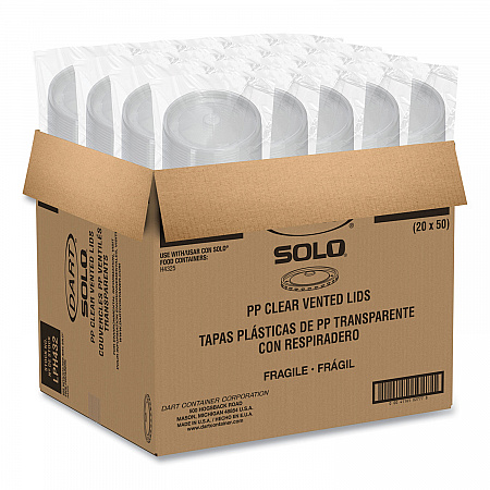 Polypropylene Vented Food Container Lids, Recessed, For 32 oz Food Containers, Clear, Plastic, 1,000/Carton (LPH4320090)