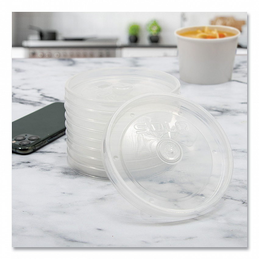Polypropylene Vented Food Container Lids, Recessed, For 32 oz Food Containers, Clear, Plastic, 1,000/Carton (LPH4320090)