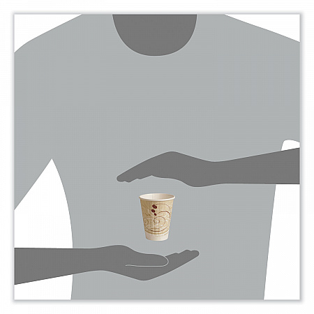 Symphony Duo-Shield Paper Hot Cup, 8 oz, White/Beige/Red, 50/Bag, 20 Bags/Carton (IC8SYM)