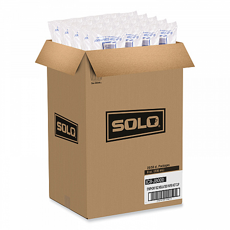 Symphony Duo-Shield Paper Hot Cup, 8 oz, White/Beige/Red, 50/Bag, 20 Bags/Carton (IC8SYM)