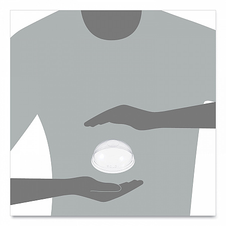 Plastic Dome Lid, Fits 5.5 oz to 26 oz Cold Cups, Clear, 1,000/Carton (DNR626)
