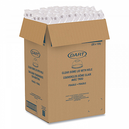Plastic Dome Lid, Fits 7 oz Cold Cups, Clear, 2,500/Carton (DLR685)